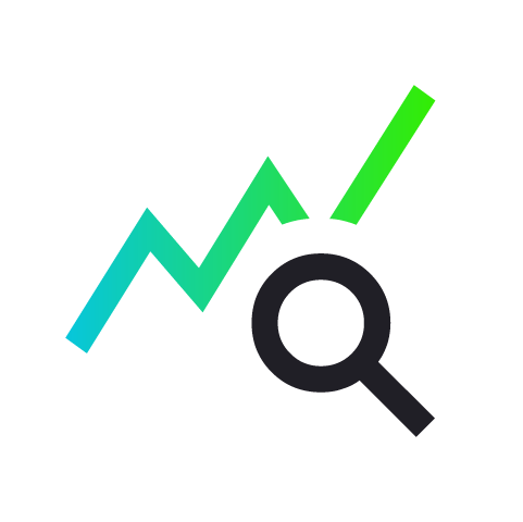A black line graph icon representing business growth or data trends