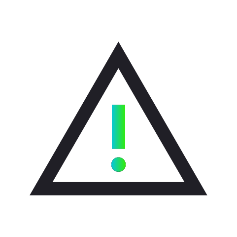 A black hazard symbol indicating a warning or potential danger