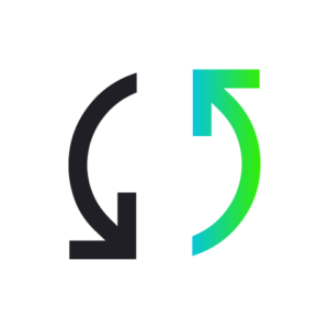 A black loading icon representing a process in progress