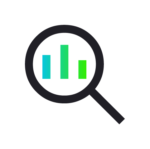Magnifying glass icon variation in black