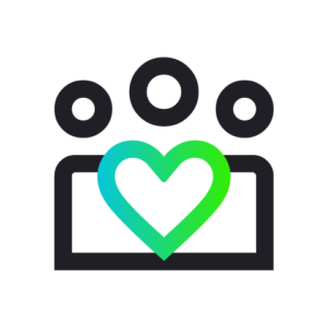 Illustration of people with a heart symbol