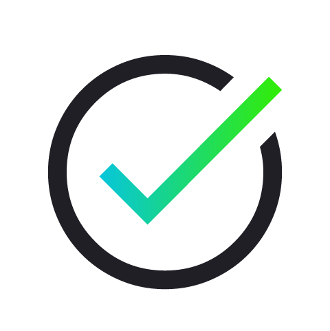 Circle with a checkmark icon in black