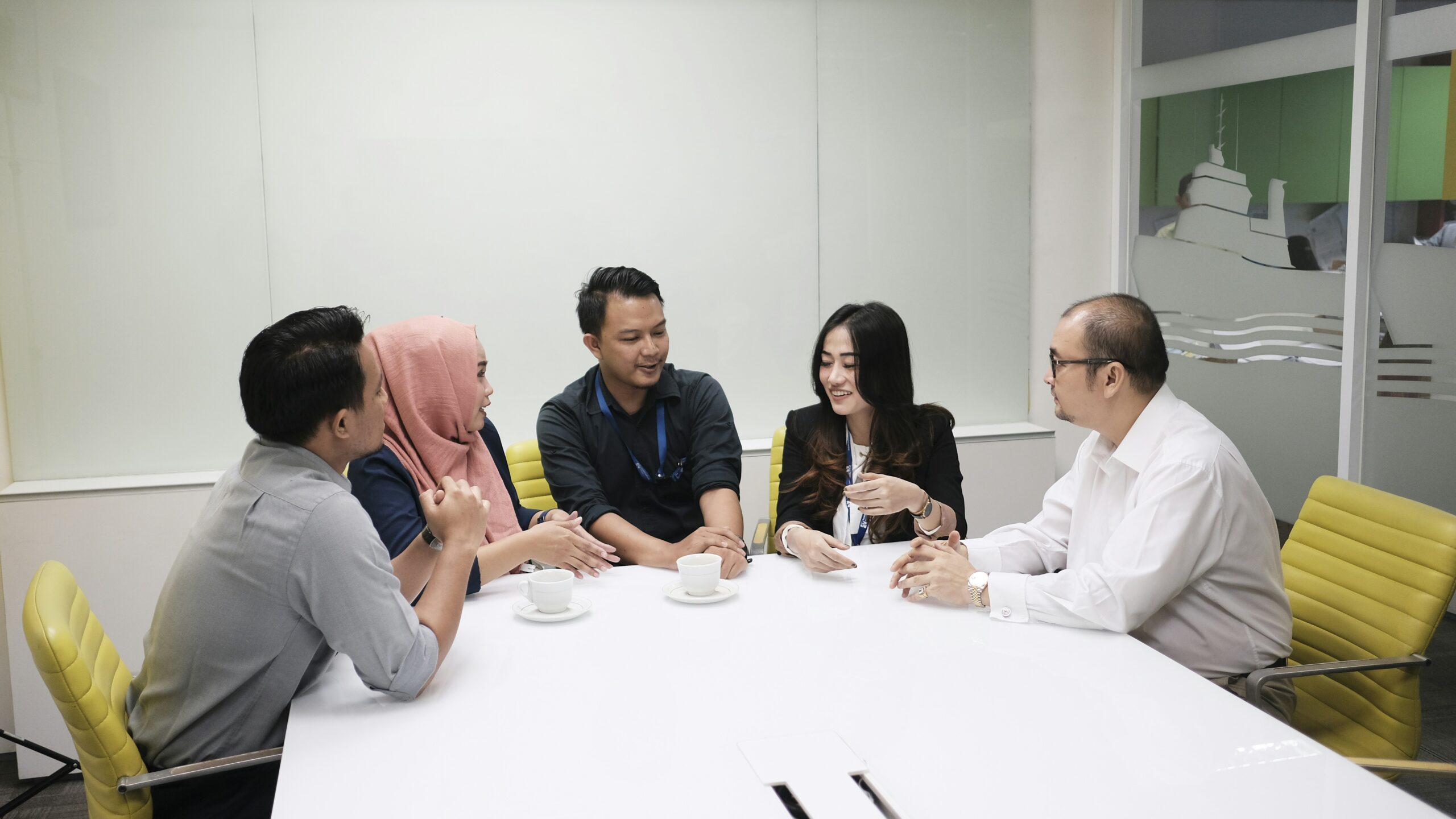 Colleagues talking